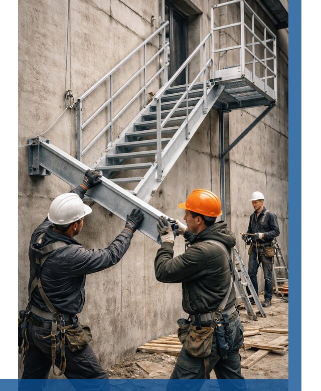 Монтаж металлических лестниц в Тутаеве от 15726 р. | ВЫСОТНИК-Ттв