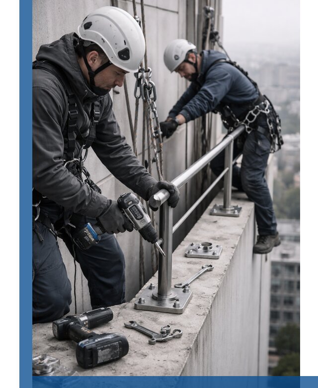 Монтаж перил на высоте в Тутаеве для жилых и промобъектов