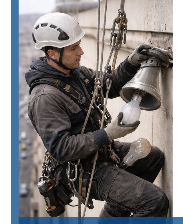 Замена ламп на высоте в Тутаеве профессионально и быстро