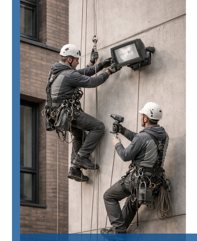 Профессиональный монтаж фасадных прожекторов в Тутаеве под ключ