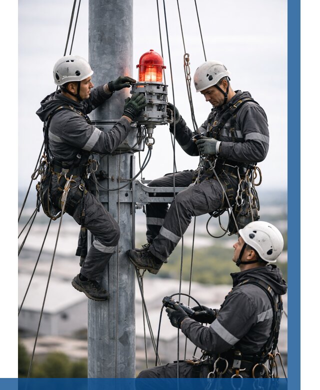 Монтаж заградительных огней в Тутаеве от 8911 р. | ВЫСОТНИК-Ттв