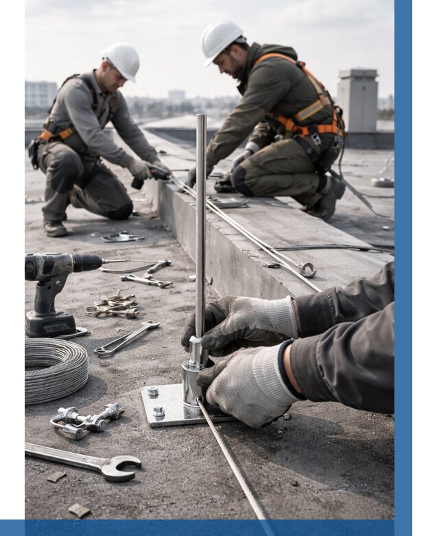 Монтаж молниезащиты на кровле в Тутаеве цена от 26210 р. | ВЫСОТНИК-Ттв