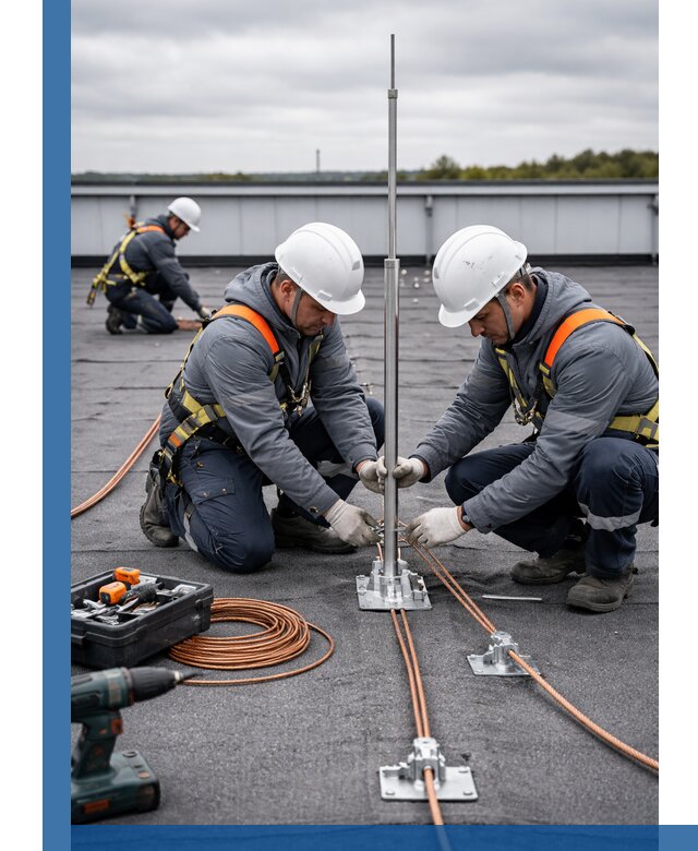 Монтаж молниезащиты на кровле в Тутаеве под ключ с гарантией