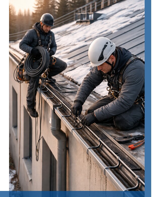 Монтаж греющего кабеля на кровле в Тутаеве от 472 р. | ВЫСОТНИК-Ттв