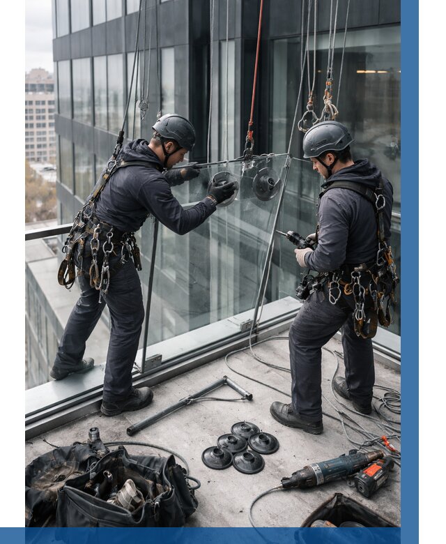 Монтаж стеклянных ограждений в Тутаеве от 2621 р. | ВЫСОТНИК-Ттв