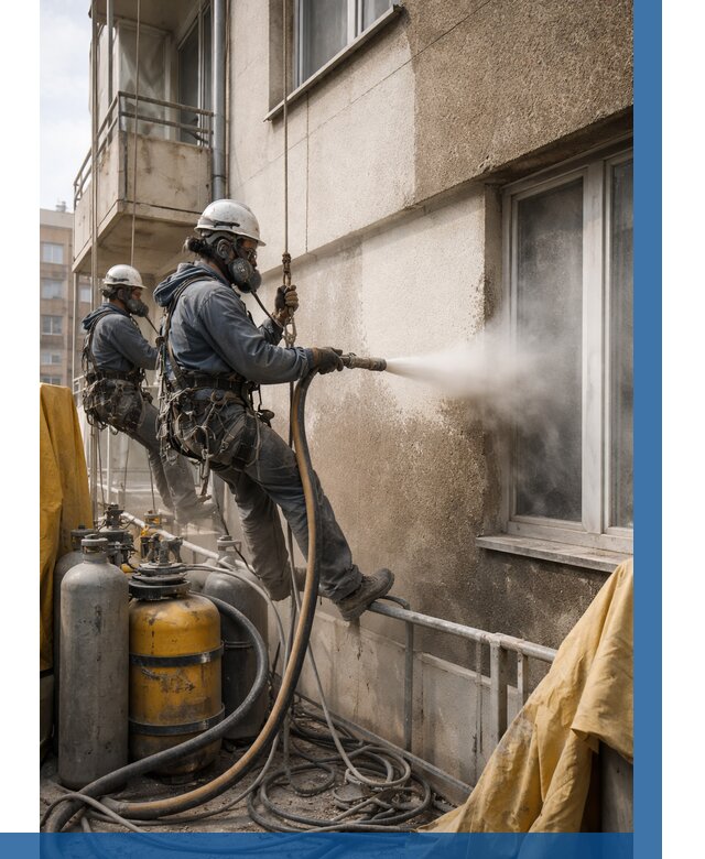 Пескоструйная очистка фасада в Тутаеве от 681 р. | ВЫСОТНИК-Ттв