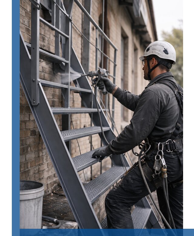 Покраска и антикоррозионная защита пожарных лестниц в Тутаеве