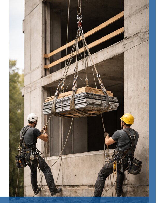 Подъем материала на этаж веревками в Тутаеве от 1573 р. | ВЫСОТНИК-Ттв