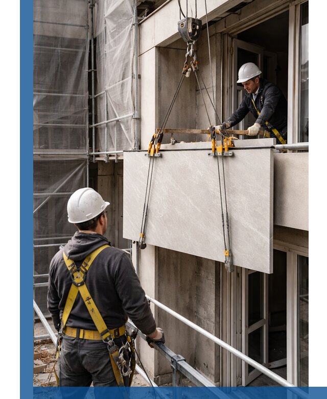 Подъем керамогранита на этаж в Тутаеве грузчиками и техникой