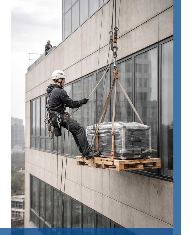 Спуск груза по фасаду в Тутаеве от 3669 р. | ВЫСОТНИК-Ттв