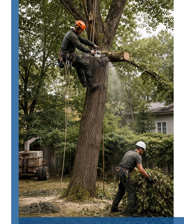 Кронирование деревьев в Тутаеве, безопасная высотная обрезка