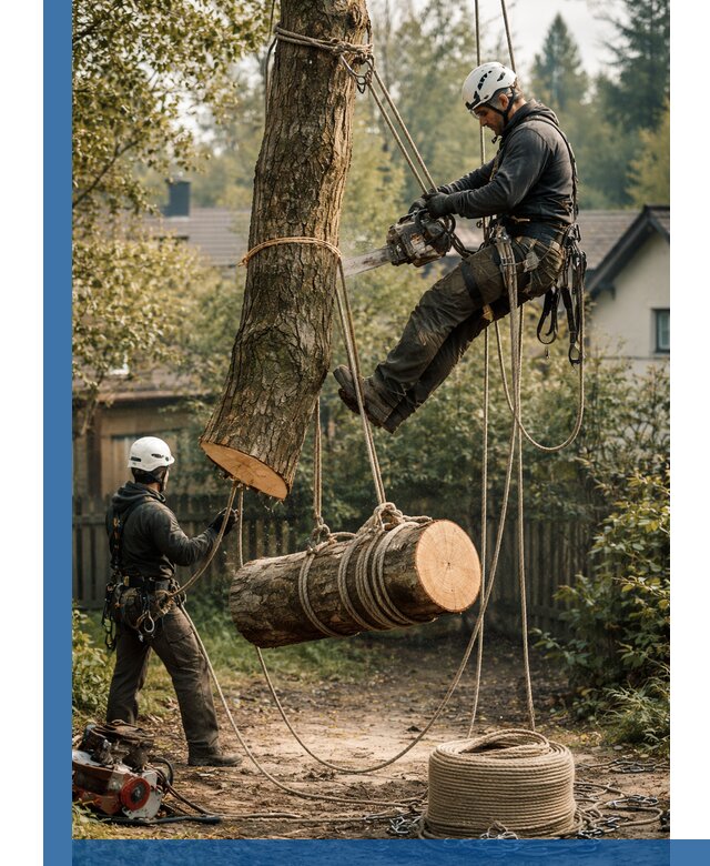 Валка деревьев частями в Тутаеве, безопасно и аккуратно
