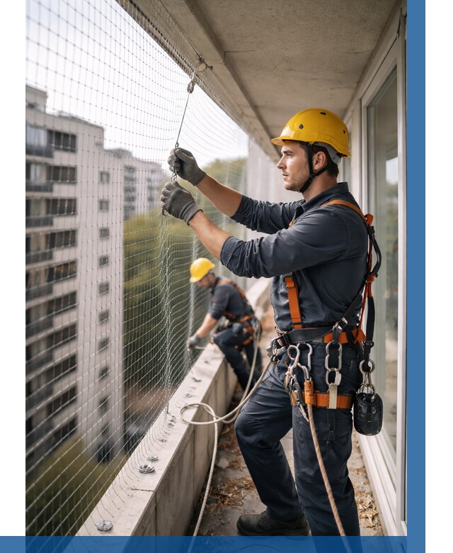 Монтаж сетки от птиц в Тутаеве от 4718 р. | ВЫСОТНИК-Ттв