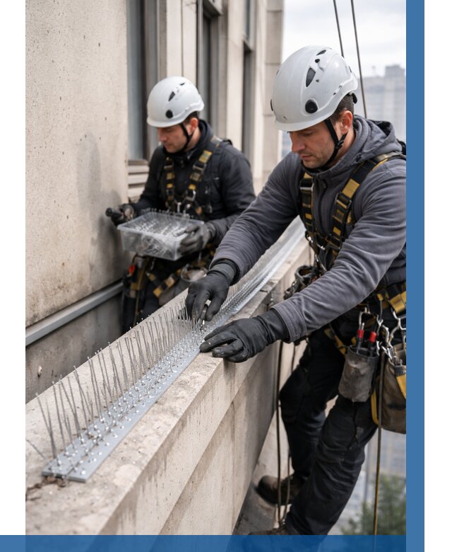 Установка шипов от птиц в Тутаеве от 891 р. | ВЫСОТНИК-Ттв